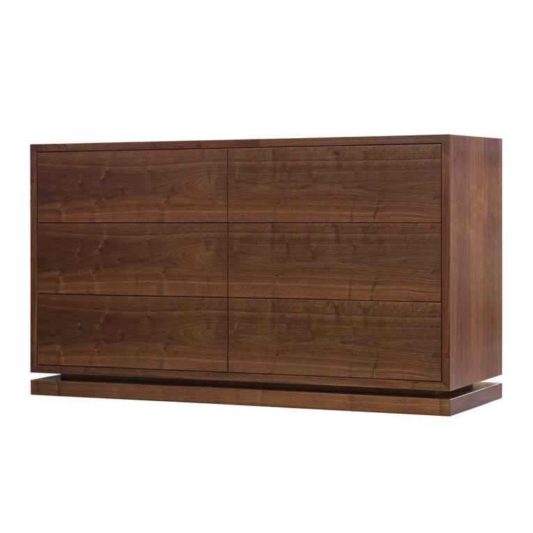 Walnut chest of drawers with 6 drawers